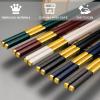 5 Pairs Chopsticks-Reusable Chopsticks Dishwasher Safe, 9.96 inch/25.3cm Matte Non-Slip Fiberglass Chop Sticks, Chinese/Japanese Korean Chop Stick Gift, White view 2
