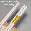 5 Pairs Chopsticks-Reusable Chopsticks Dishwasher Safe, 9.96 inch/25.3cm Matte Non-Slip Fiberglass Chop Sticks, Chinese/Japanese Korean Chop Stick Gift, White view 4