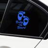 Leniutor Cute Baby Footprint Baby On Board Sticker for Cars, Double-Sided Kids On Board Safety Caution Sign Decal for Car Window, Bumper, Truck Decals (1PCS, Blue) view 3