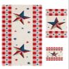 3-Piece Towel Set - Bath Towels Hand Towels Wash Cloths, Absorbent and Drying Red Buffalo Plaid American Flag Patriotic Star Independence Day Towel Set for Kitchen/Bathroom/Gym/Swimming Pool view 1