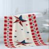 3-Piece Towel Set - Bath Towels Hand Towels Wash Cloths, Absorbent and Drying Red Buffalo Plaid American Flag Patriotic Star Independence Day Towel Set for Kitchen/Bathroom/Gym/Swimming Pool view 3