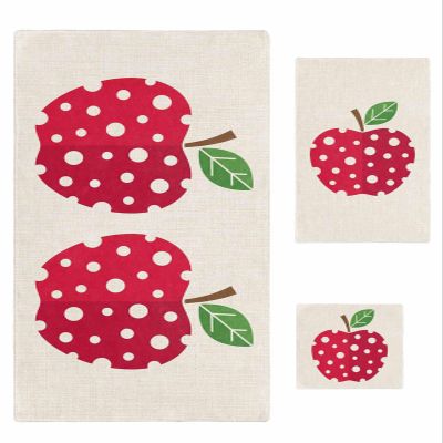 TocaHome 3-Piece Towel Set - Bath Towels Hand Towels Wash Cloths, Absorbent and Drying Polka Dot Apple Towel Set for Kitchen/Bathroom/Gym/Swimming Pool