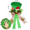 Lordaeron Christmas Tree Topper Hat,Large Green Velvet Hat and Lengthened Bowknot Christmas Tree Decorations Tabletop Ornaments for Holiday Home Decor view 2