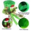 Lordaeron Christmas Tree Topper Hat,Large Green Velvet Hat and Lengthened Bowknot Christmas Tree Decorations Tabletop Ornaments for Holiday Home Decor view 3