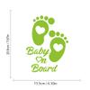 Leniutor Cute Baby Footprint Baby On Board Sticker for Cars, Double-Sided Kids On Board Safety Caution Sign Decal for Car Window, Bumper, Truck Decals (1PCS, Green) view 3