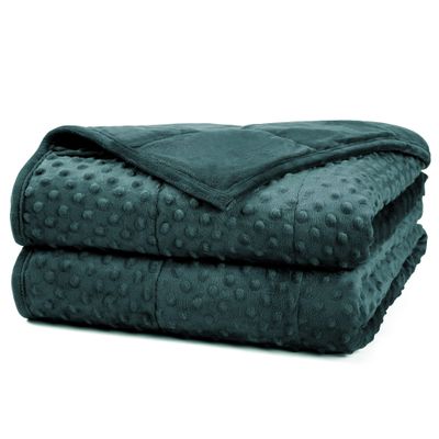 Alomidds Weighted Blanket, Luxury Velvet Weighted Blankets for Adults and Kids,Warm and Breathable Soft and Comfort Minky, Cute Heavy Blanket with Premium Glass Beads (36"x48" 5LBS, Green)