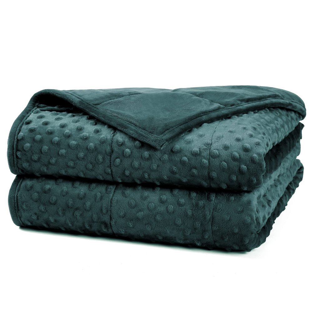 Alomidds Weighted Blanket, Luxury Velvet Weighted Blankets for Adults and Kids,Warm and Breathable Soft and Comfort Minky, Cute Heavy Blanket with Premium Glass Beads (36"x48" 5LBS, Green)