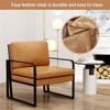 Andeworld Modern Accent Chair,Mid Century Living Room Armchair, Upholstered Faux Leather Sofa Side Chair with Metal Legs for Reading,Lounging,Bedroom Apartment,Brown view 3