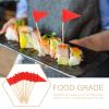 Abaodam Triangle Cake Insert Flags 12Pcs Toothpick Food Flags Fruit Picks Cocktail Sticks Party Decor for Cupcakes Appetizers view 3