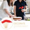 Abaodam Triangle Cake Insert Flags 12Pcs Toothpick Food Flags Fruit Picks Cocktail Sticks Party Decor for Cupcakes Appetizers view 4