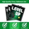 96 Pcs Video Game Plates and Napkins Party Supplies Gaming Party Tableware Set Green Gamer Party Decorations Favors for Kids Birthday Baby Shower Serves 24 view 3