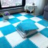 easycustomerlee 12pcs Tiled Puzzle Play Mats Interlocking Shaggy Soft EVA Foam Mats Protective Floor for Children Kids Room Home Parlor Bedroom(Blue) view 3