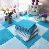 easycustomerlee 12pcs Tiled Puzzle Play Mats Interlocking Shaggy Soft EVA Foam Mats Protective Floor for Children Kids Room Home Parlor Bedroom(Blue) view 4