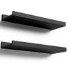 Boswillon Floating Shelves Wall Mounted Set of 2, Modern Black Wall Shelves for Storage with Lip, Display Picture Ledge Shelf for Wall Decor Bedroom Living Room Bathroom Kitchen view 1