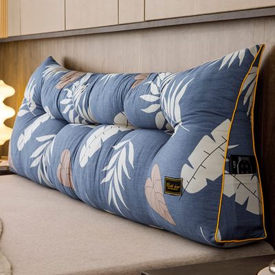 ZZYK Wedge Pillow Triangular Headboard Pillow,Home Reading Pillow Back Support for Sitting Up in Bed Large Bolster Body Positioning Bedrest with Removable Cover,Leaf,Full(47"/120cm)