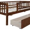 Harper & Bright Designs Twin Size Kids Bed Frame with 2 Drawers, Wood Twin Daybed with Fence, Storage Bed Frame Twin Size for Girls and Boys, Twin Platform Bed for Kids, No Box Spring Needed (Walnut) view 4