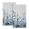 Giwawa Blue Leaves Hand Towels Botanical Leaf Decorative Fingertip Face Towels Set of 2 Soft Absorbent Dish Towels for Hotel Kitchen Bathroom view 1