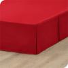 OMIREL Bed Skirt Bed Skirt 14 Inch Drop Brushed Microfiber Bed Skirts Hotel Quality Pleated Bed Skirt Box Pleated Bedding Skirt Valance Sheets Easy Care,Red,150 * 190+35cm view 2