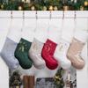 GEX Initial Christmas Stockings Monogrammed with Letters Personalized 20 Inch Large for Family Embroidery Silk Satin with Soft Faux Fur Christmas Ornament Tree Decorations (Green, Letter C) view 1