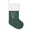 GEX Initial Christmas Stockings Monogrammed with Letters Personalized 20 Inch Large for Family Embroidery Silk Satin with Soft Faux Fur Christmas Ornament Tree Decorations (Green, Letter C) view 2