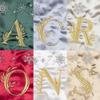 GEX Initial Christmas Stockings Monogrammed with Letters Personalized 20 Inch Large for Family Embroidery Silk Satin with Soft Faux Fur Christmas Ornament Tree Decorations (Green, Letter C) view 3