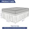 Dust Ruffle Wrap Around Bed Skirt for Twin XL Size Bed 18 Inch Drop with Adjustable Three Fabric Sides Elastic Belts Easy to Install, Soft Cotton Fabric Bed Skirts(80 x 39 Inch), Burgundy view 4