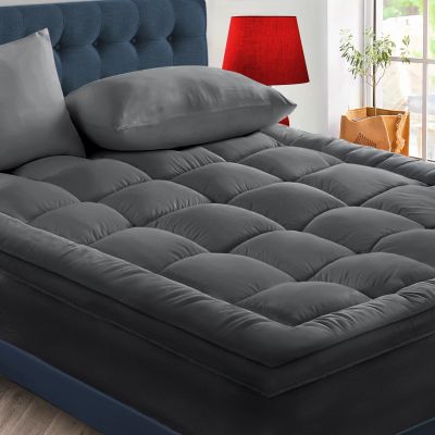 CYMULA Mattress Topper Short Queen Size - Extra Thick Cooling Mattress Pad Cover for Back Pain - Soft Mattress Protector Bed Topper Pillow Top with 8-21 Inch Deep Pocket 3D Snow Down Alternative Fill