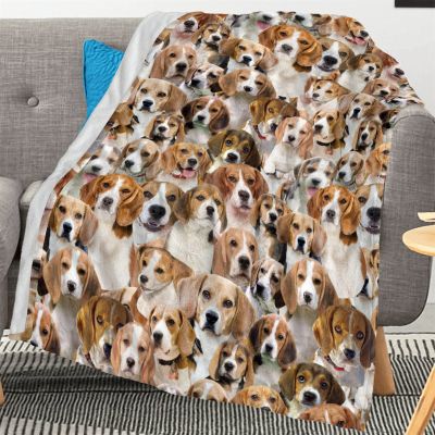 Beagle Gifts for Women: Soft Flannel Blanket Throws for Couch, Bed, Sofa - Funny Pet Beagle Print Blankets