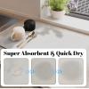 CAMAL Dish Drying Mat for Kitchen Counter 15.7x23.6Inch Quick Drying Mat Non-Slip Hide Stain Rubber Backed Coffee Bar Absorbent for Coffee Machine Dish Rack, Coffee Maker Machine (Silver Gray) view 4