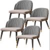 REROM Dining Chair Set of 4,Modern PU Leather Kitchen Counter Chair with Padded Seat Upholstered Lounge Chairs with Metal Legs Chairs (Color : Grey, Size : 91 * 43 * 45cm) view 1