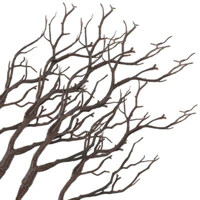 Didiseaon 4pcs Artificial Dried Antler Tree Branches Decorative Plant Twigs Home Wedding Event Decor Lifelike Faux Branches Centerpieces Floral Arrangements (Dark Brown)