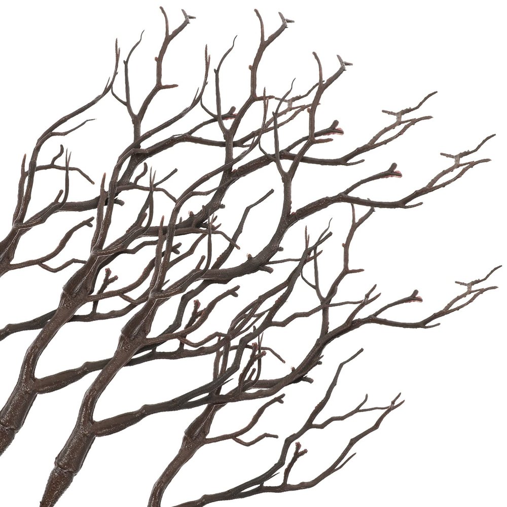 Didiseaon 4pcs Artificial Dried Antler Tree Branches Decorative Plant Twigs Home Wedding Event Decor Lifelike Faux Branches Centerpieces Floral Arrangements (Dark Brown)