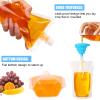 Patelai 150 Pieces Plastic Liquid Pouch Reusable Juice Pouches Travel Water Leak Proof Bags Bulk with Collapsible Silicone Funnel for Travel Outdoor (10 oz) view 2