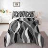 Feelyou Grey Black Stripes Comforter Set Twin Size Kids Geometric Comforter for Boys Teens Geometric Bedding Set Modern Striped Art Abstract Art Duvet Set Room Decor Quilt Boys view 1