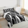Feelyou Grey Black Stripes Comforter Set Twin Size Kids Geometric Comforter for Boys Teens Geometric Bedding Set Modern Striped Art Abstract Art Duvet Set Room Decor Quilt Boys view 3