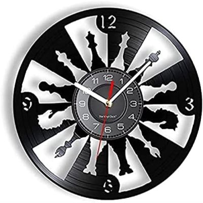 Wall Clock Battery Operated Analog Silent Clock for Living Room Vinyl Chemistry Microscope Wall Clock Record Vintage Chemical Art Science Wall Clock Laboratory Hanging Sign Timepiece Battery Operated