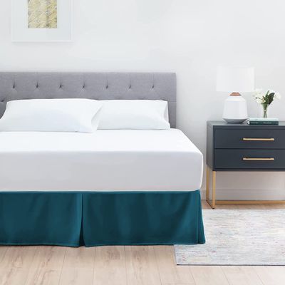 Cotton Box Pleated Bedskirts for Twin XL Size 15 Inch Easy Fit Easy Care Fade & Wrinkle Resistant, Split Corner Bedskirt Twin XL Size (80 x 39 Inch), Teal