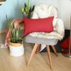 Apolena Boho-Chic Decorative Single Throw Pillow Cover Solid Jacquard 12" x 20" Red Lumbar Pillowcase for Couch, Bedding view 4
