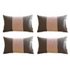 Apolena Boho-Chic Set of 4 Decorative Throw Pillow Cover Houndstooth 12" x 20" Black & Red Lumbar Pillowcase for Couch, Bedding view 2