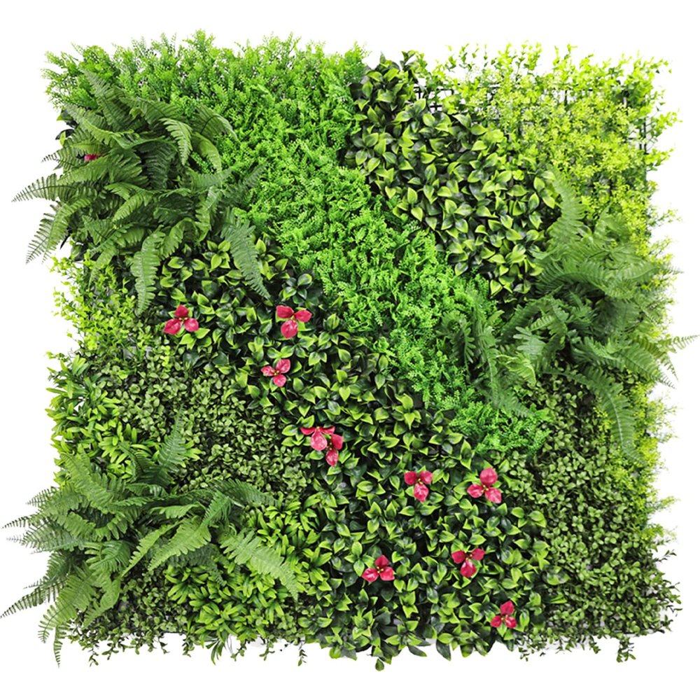 ECOOPTS 40"x40" Faux Ivy Privacy Fence Screen Artificial Boxwood Panels Topiary Hedge Plants for Indoor Outdoor Decoration, 9 Mixed Leave, 28 Packs