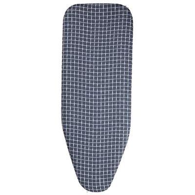 ZJIEX Standard Ironing Board Cover, Replacement Iron Board Cover with Thick Padding, 100% Cotton Cover, Drawstring Tightening, Easy to Install (Color : Blue Grid, Size : 110x34cm/43x13in)