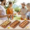 Acacia Wood Platters Small 12"x6" Long Charcuterie Board Rectangle Decorative Tray Wooden Serving Platter for Food Appetizer Cake Plates Kitchen Dish Cheese Boards Rectangular Snack Dessert Trays view 3