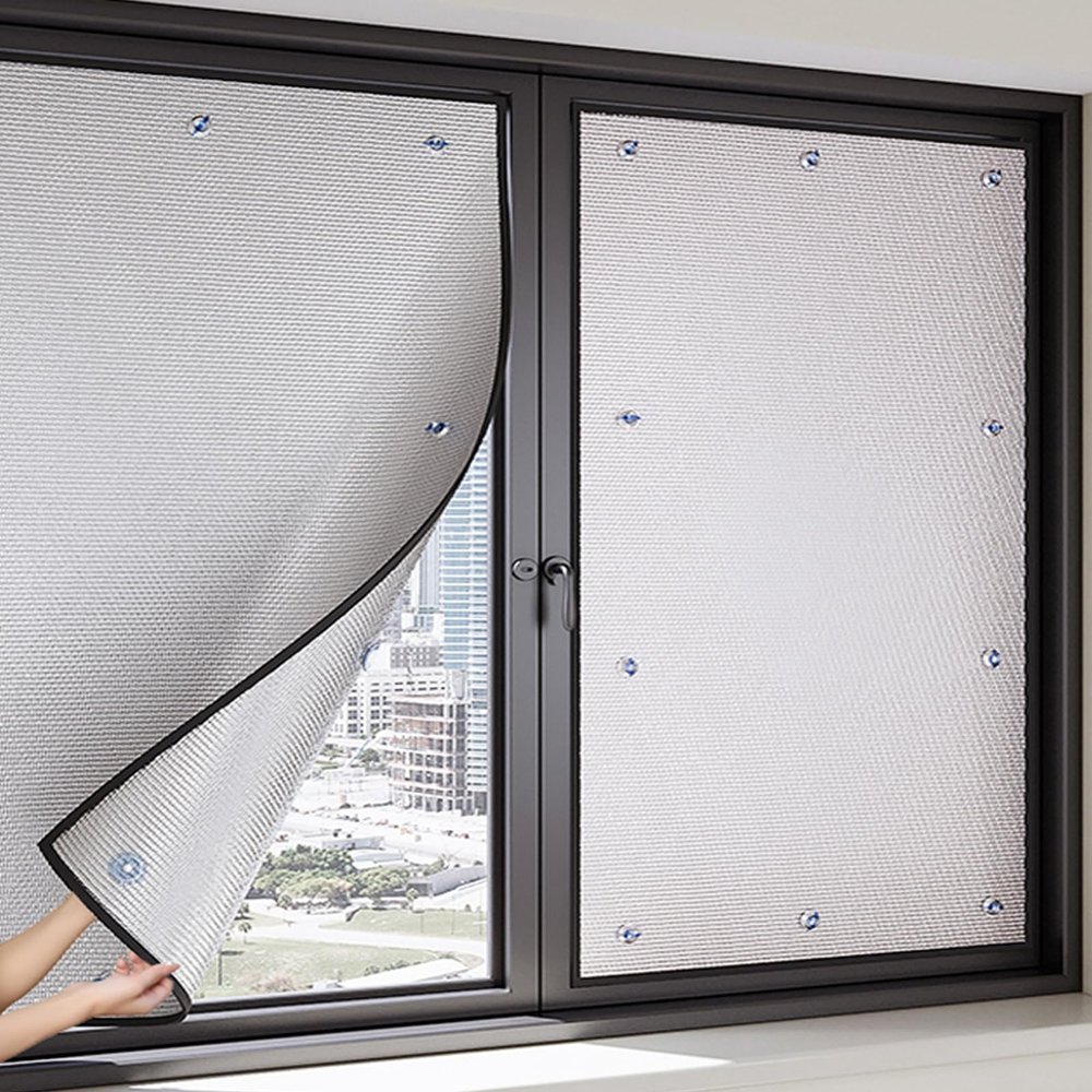 99% Anti UV Heat Control Window Tinting Film,100% Light Blocking Insulation Film,Aluminum Foil Sun Visor,Reflective Window Film,Nighttime Daytime Privacy Film,for Glass Windows (47''x83'')