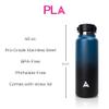 PLA Aqua Bottle 40 oz | Black & Blue Ombre | Vacuum Insulated | Stainless Steel Water Bottle | Leak Proof | Reusable with Lid | Wide Mouth Water Bottle | Sport | Travel | Hot & Cold view 2