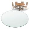 WORDFUN Tempered Glass Round, Solid Glass, Round Glass Table Top, with Flat Polished Edge, Clear and Heavy, for My Barrel Pub Table, Dining, Coffee, Round Table Glass view 1