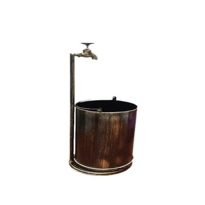 Trash Cans Metal Antique Finishing Trash Can Wastebasket Garbage Container Bin with Removable Bucket for Bathrooms Outdoors and Home (Color : Bronze, Size : L)