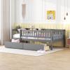 RUNNA Modern Wooden Twin Size Daybed with Two Drawers,Sofa Bed with Four-Sided Fence,for Kids Teens Adults Bedroom Use (Gray@x, Twin) view 1