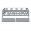 RUNNA Modern Wooden Twin Size Daybed with Two Drawers,Sofa Bed with Four-Sided Fence,for Kids Teens Adults Bedroom Use (Gray@x, Twin) view 4