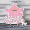 Personalized Wedding Wooden Guest Book: Acrylic Wooden Custom Name Guest Book Alternative Inserts Box DIY Rustic Wedding Heart Drop Guest Book for Anniversary Wedding Decor (Carousel) view 3