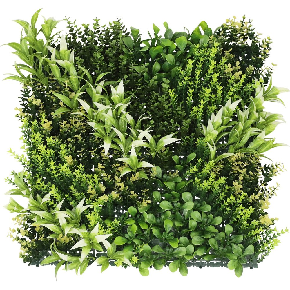 ECOOPTS 20"x20" Faux Ivy Privacy Fence Screen Artificial Boxwood Panels Topiary Hedge Plants for Indoor Outdoor Decoration, 13 Mixed Leaves, 24 Packs